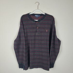 Vintage Polo Ralph Lauren Shirt Mens XL Holiday Long Sleeves Poinsettia Festive